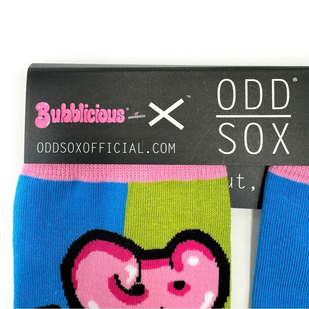 Odd Sox Bubblicious Bubble Gum Crew Socks Mens Womens Watermelon Wave Pink Blue